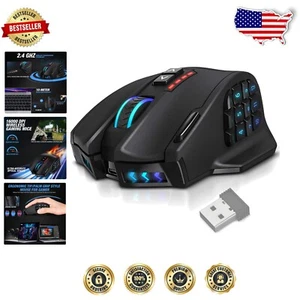 Ergonomic Venus Pro Wireless Mouse with 16K DPI & 70h Battery Life, RGB Lighting - Picture 1 of 8