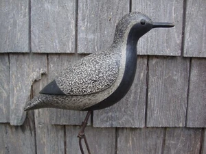 TOLLER SCHWARZER BAUCHREGENPFEIFER KÜSTENVOGEL KÖDER IM ANTIKSTIL - Bild 1 von 4