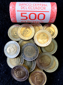 Ecuador 500 Sucres Km102 20 Coins Roll Unc World Coins