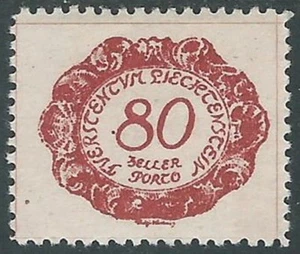 1920 LIECHTENSTEIN STEUERMARKEN 80 H VIELFALT PUNKT AUF 8 VON 80 MH * - R30 - Bild 1 von 1