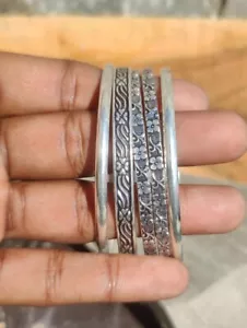 Solid 925 Sterling Silver Set of 5 Multi Designer Bangles Handmade Jewelry Cuff - Picture 1 of 10