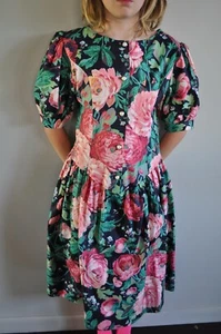 Vintage Dress Girls size 12 Floral 1990’s Cottagecore Jinelle Floral Roses Y2K - Picture 1 of 10