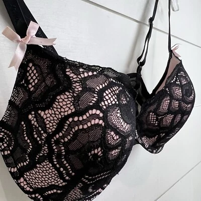 Бюстгальтер пуш-ап с подкладкой Betsey Johnson 34C на косточках черный - Изображение 1 из 4