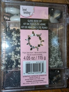 Kit de cuentas de vidrio de aterrizaje de cuentas 312345 Michaels negro plata 4 OZ - Imagen 1 de 10