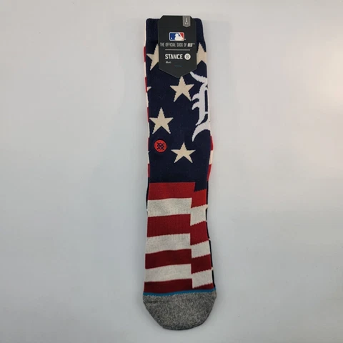 Detroit Tigers MLB Stance Brigade Crew Socks USA Stars Stripes Adult Large  9-12 Cover