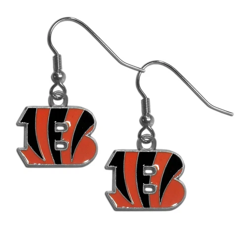Cincinnati Bengals Football Team Logo NFL Silver Dangle Earrings Set Cover