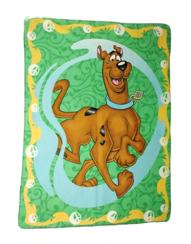 Manta de lana remolino verde signo de paz perro cachorro SCOOBY DOO niños 45x60  Foto 1 de 4