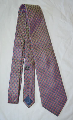 Corbata para hombre THOMAS PINK verde rosa azul seda iridiscente hecha en Inglaterra Foto 1 de 4