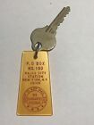 Vintage Radio City Station Hotel Motel Room Key Fob with Key New York #3709