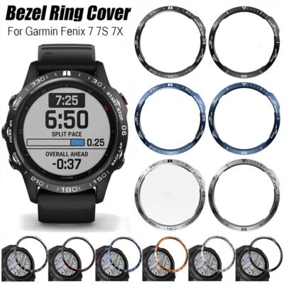 Cubierta adhesiva de anillo con bisel de reloj inteligente de metal para Garmin Fenix 7 7X 7S 6 6X 6S Pro