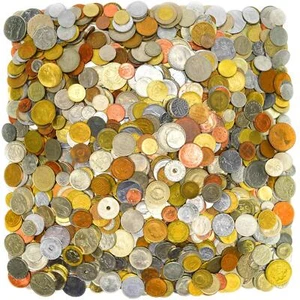 100 Different Coins | Many Countries Around The World + Coin Bag Purse - Picture 1 of 9