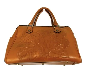 Patricia Nash Skye Rose Tooled Leather Satchel - Sun Yellow - Neu mit Etikett - Orig. 269,98 $ - Bild 1 von 6