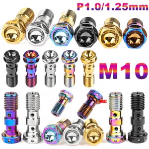Titanium Bolts M10 1.0/1.25mm Ti Screws Motorcycle Brembo Brake Single/Dual Line - Picture 1 of 23