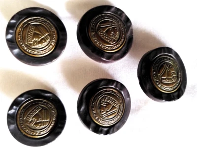 5 Trachtenknöpfe braune Jackenknöpfe 20mm Hemdknöpfe Hirschhorn Optik Kunststoff - Bild 1 von 4