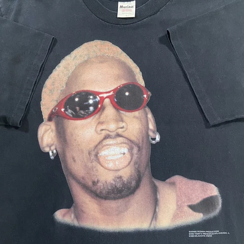 Vintage 1996 Murina Dennis Rodman T-Shirt NBA Chicago Bulls Men Size Large Black Cover