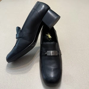 Chaps Loafer Pumps Damen 6,5 B schwarz Brodie eckige Zehenpartie Slipper Freizeit Leder - Bild 1 von 8