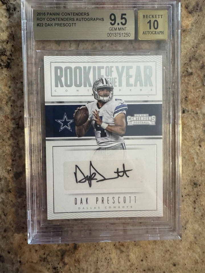 Dak Prescott 2016 Panini Contenders Rookie of the Year Auto RC #22 | BGS 9.5 - Image 1 of 2
