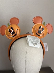 Disney Mickey Mouse 2025 Halloween Headband Pumpkin Jack O Lantern Ears NEW - Bild 1 von 12