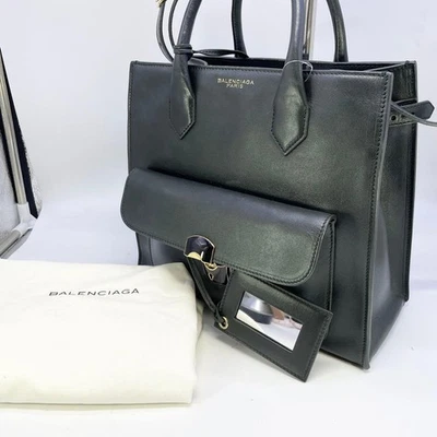 Bolsa de ombro Balenciaga couro verde 2 vias vintage autêntica - Imagem 1 de 4