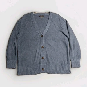 Banana Republic Mens Navy V-Neck Cardigan XL Linen Grunge 90's Nirvana - Picture 1 of 10