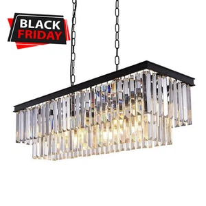 MOSSODOR Rechteckiger Kristall Kronleuchter Luxuriös Elegant Fesselndes Design - Bild 1 von 16