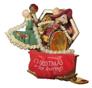 Carlton🎁In the Attic 1997 Ornament EUC Mice Dress-Up “Christmas Is for Sharing" - Picture 1 of 7
