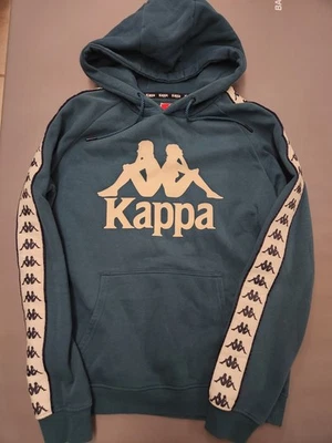 Vintage Y2K Kappa Mens Hoodie Large Green Repeating Pullover Long Sleeve - Image 1 of 3