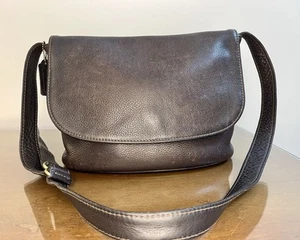 Vintage Coach 4903 Sonoma Brown Tumbled Leather Flap Crossbody Bag 1996 - Picture 1 of 24