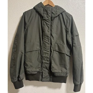 H&M LABEL OF GRADED GOODS Men’s Size S JACKET WITH HOOD Green Outdoor Utility - Picture 1 of 10