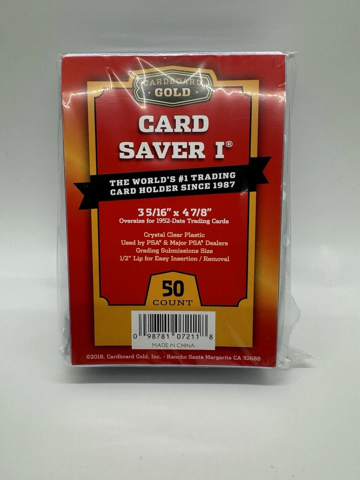 50 Ct Card Saver I CS 1 Cardboard Gold PSA Graded Semi Rigid Holders Brand New