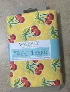 Waverly Inspirations Cherry Yellow White Polka Dot Fabric 1 Yard 36” X 44” - Picture 1 of 3