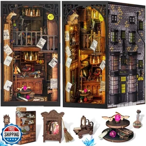 Hágalo usted mismo Kit de Rincón para Libros, Rompecabezas de Madera 3D Miniatura Rincón para Libros Estantería Decoración - Imagen 1 de 5