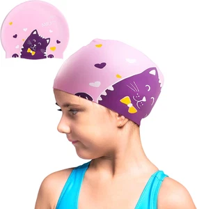 Badehaube Kinder, Schwimmkappe Kinder Lange Haare Von 6–14 Jahren, Badekappe Mäd - Bild 1 von 7