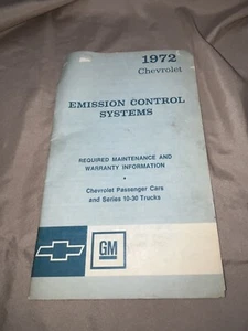 Chevrolet 1972 sistemas de control de emisiones manuales serie vintage 10-30 camionetas autos - Imagen 1 de 5