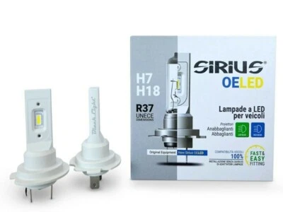 [ XLH718HLG ] Kit 2 Lampade H7 Led SIRIUS 6000K stesse dimensioni dell'alogena