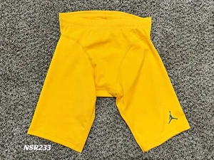 NIKE AIR JORDAN COMPRESSION SHORTS MADE IN USA YELLOW 433150-750 SIZE LARGE NEW - Picture 1 of 4