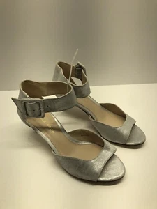 Pelle Moda Berlin Open Toe Pewter Shimmer Suede Sandal  US 6 - Picture 1 of 7