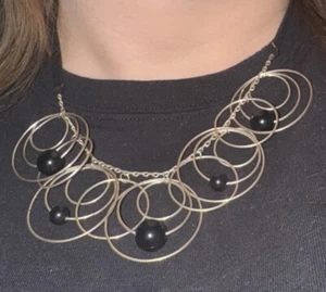 Silver And Black Necklace  - Picture 1 of 3