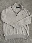 Polo Ralph Lauren Quarter Zip Sweater Womens XL Pullover Tan Cable Knit Brown