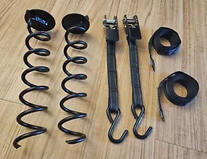 Trampoline Anchor Kit Tie Down with Spiral Ground Anchor Stakes & Ratchet Straps - Picture 1 of 6