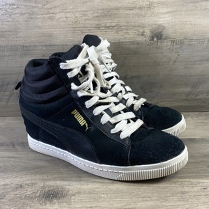 puma suede wedge