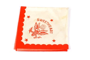 Sweetheart Vintage US Military Heraldic Eagle Handkerchief Napkin - Picture 1 of 4