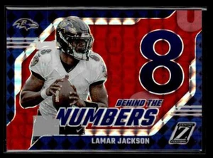 2023 Panini Zenith #20 Lamar Jackson Behind the Numbers Red - Picture 1 of 2