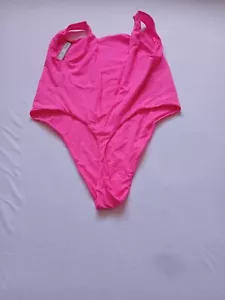 Skims Fits EveryBody High Cut Bodysuit Womens 4X Pink Neon BS-BST-1107 G69-52 - Picture 1 of 3