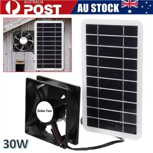 Solar Powered Exhaust Fan 30W Air Ventilation Van Set For Pet House Chicken Coop - Picture 1 of 13