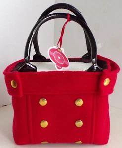 Santa Nutcracker Red Fabric Gift Bag Holiday Home Decoration Double Handle NEW - Picture 1 of 7