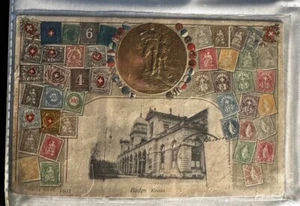SWITZERLAND 1800' EMBOSSED STAMP ON STAMP ON POSTCARD STAMPS ON STAMPS -P17676 - Picture 1 of 1