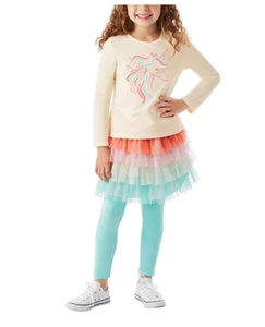 Member's Mark Girl's 3 Piece Tutu Set Pink Aqua Unicorn Size 10 - Picture 1 of 9