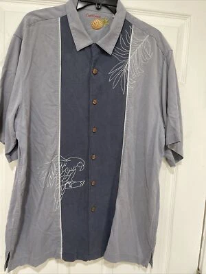 Camisa Hombre Piña Caribeña 100% Seda Decoración Exclusiva Talla Grande. Foto 1 de 4