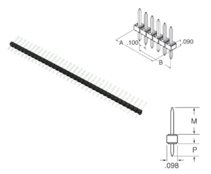 5 PCS MOLEX 0022284360 Connector Header 36 position 0.100" (2.54mm) Unshrouded - Picture 1 of 1